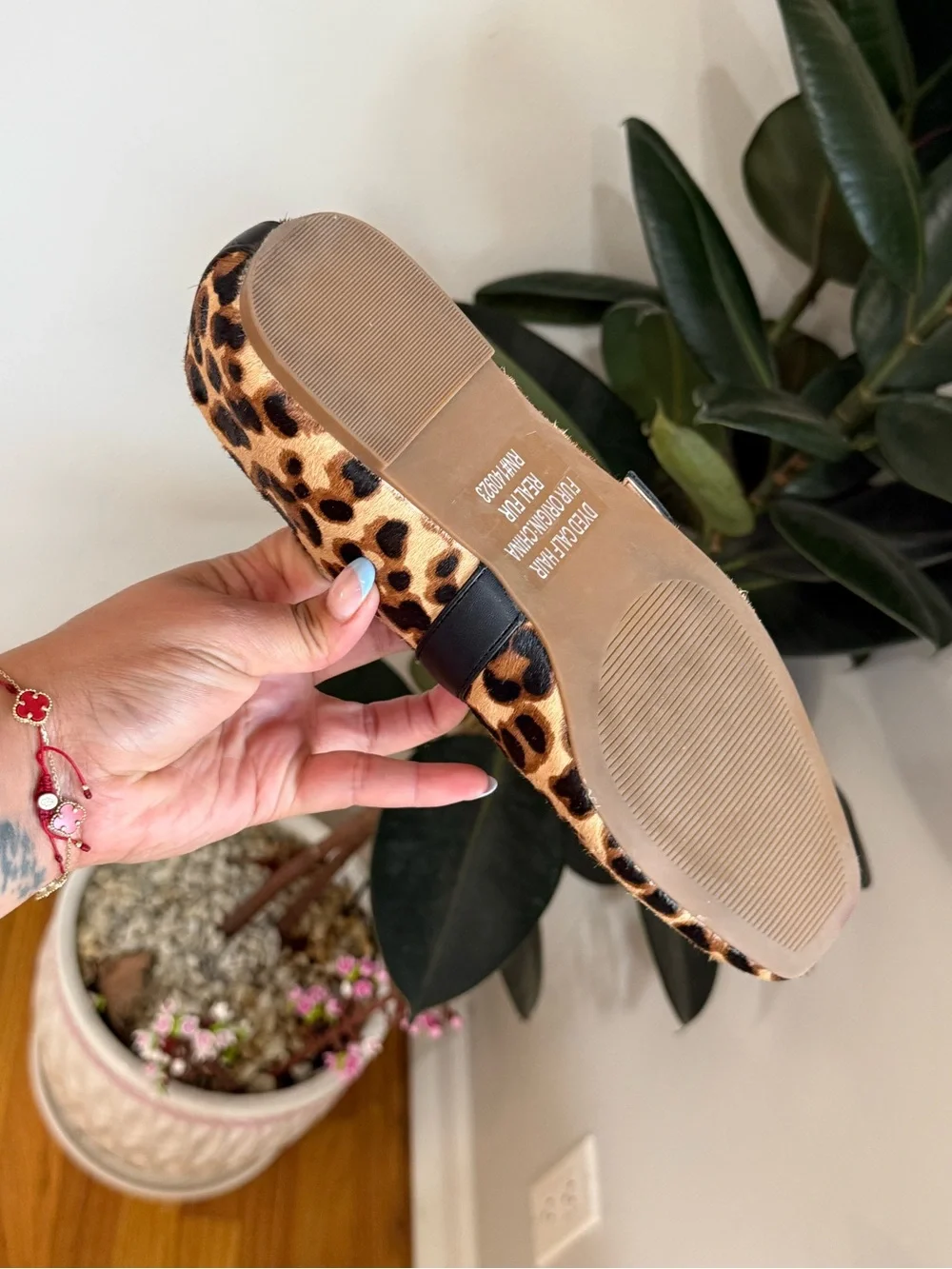 Loft Leopard Print Calf Hair Mary Jane Flats | Animal Print Buckle Shoes 7